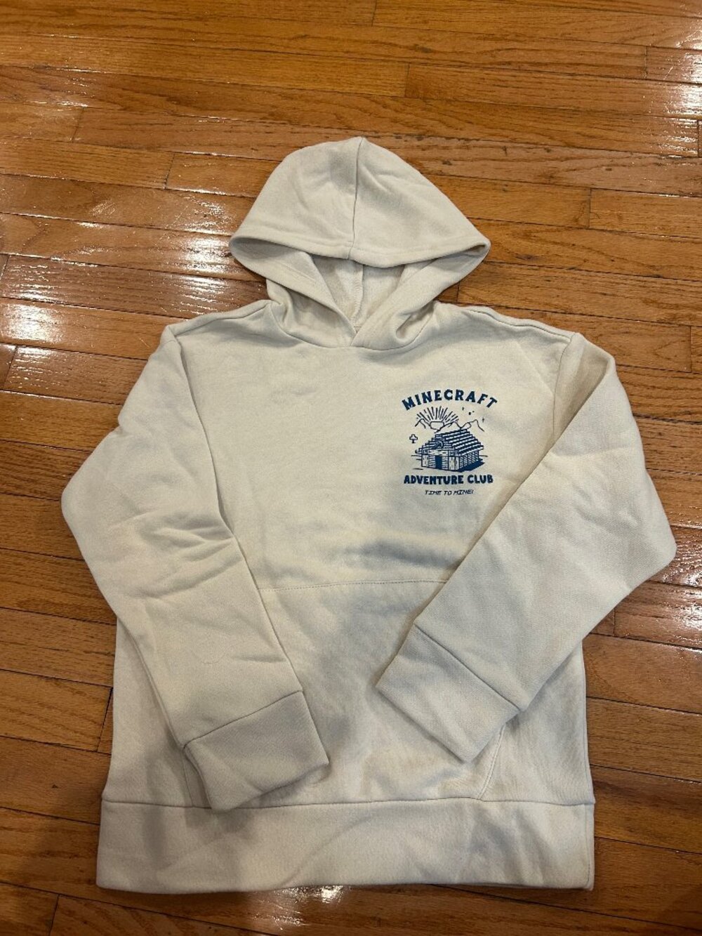 Boys L 10-12 Old Navy Hoodie in Cream - Minecraft Adventure Club